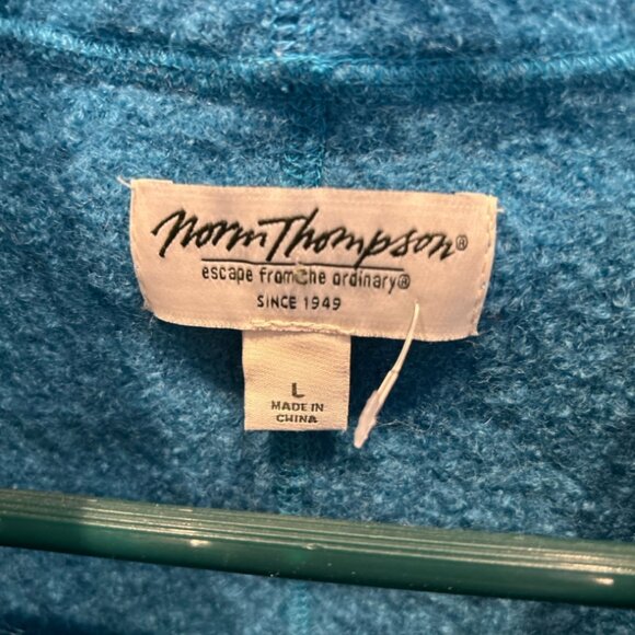 Norm Thompson Blue-ish Green boiled wool vest  size Large - Picture 2 of 7